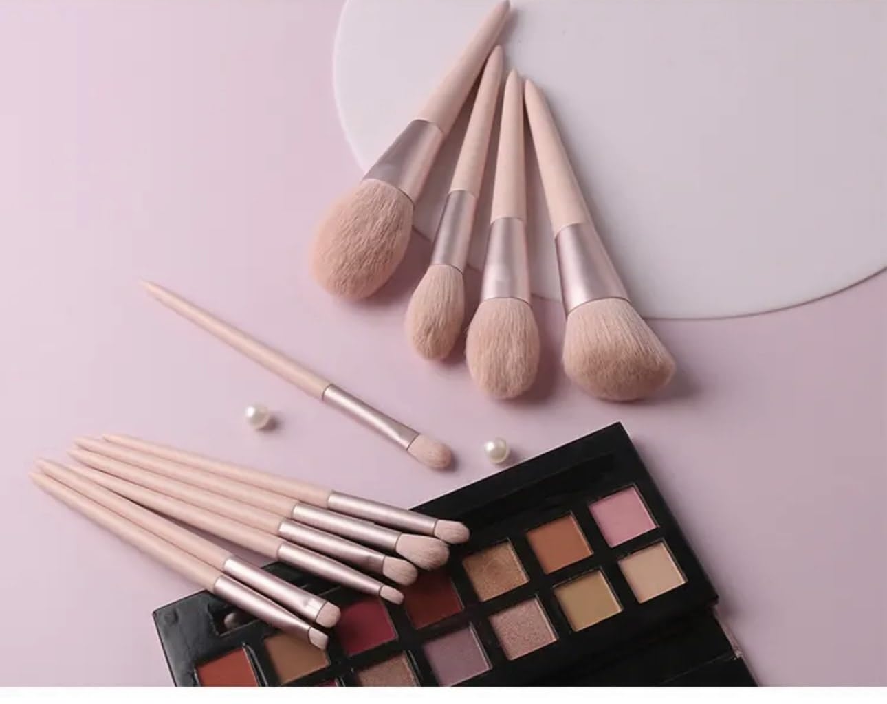 Pink MakeUP Brush Set with 11pcs brushes that includes the one MakeUP Sponge