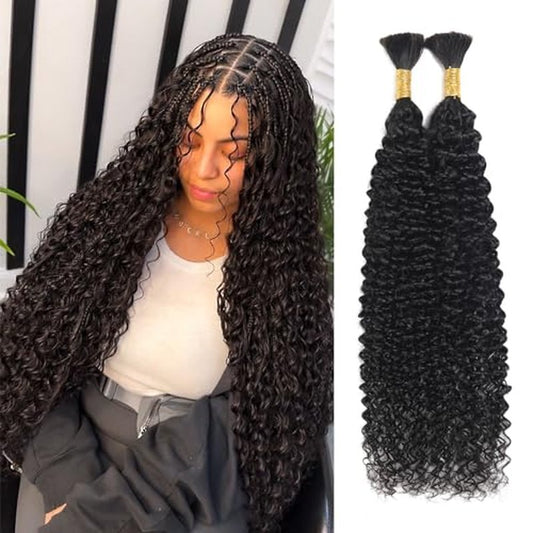 Human Braiding Hair For Boho Braids Human Curly Braiding Hair Bulk Human Hair For Braiding No Weft Human Hair Bundles For Braiding 100% Human Hair 1 Pack-2 Bundles 100g