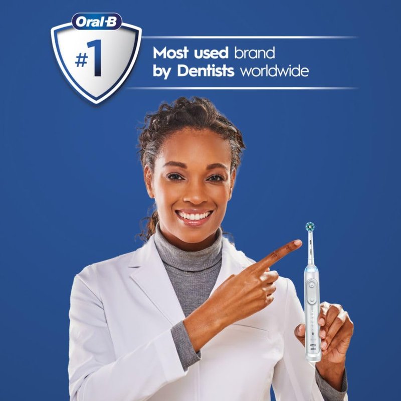 Oral-B Genius X Limited Rechargeable Electric Toothbrush with 1 Replacement Brush Head, Travel Case, White (Pack of 3)