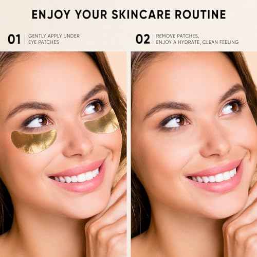 C?LOR Under Eye Patches Premium - Golden Under Eye Mask Enriched with Hyaluronic Acid, Caffeine, Tea Tree & Collagen, under eye Patches for Women & Men (7 Pairs)