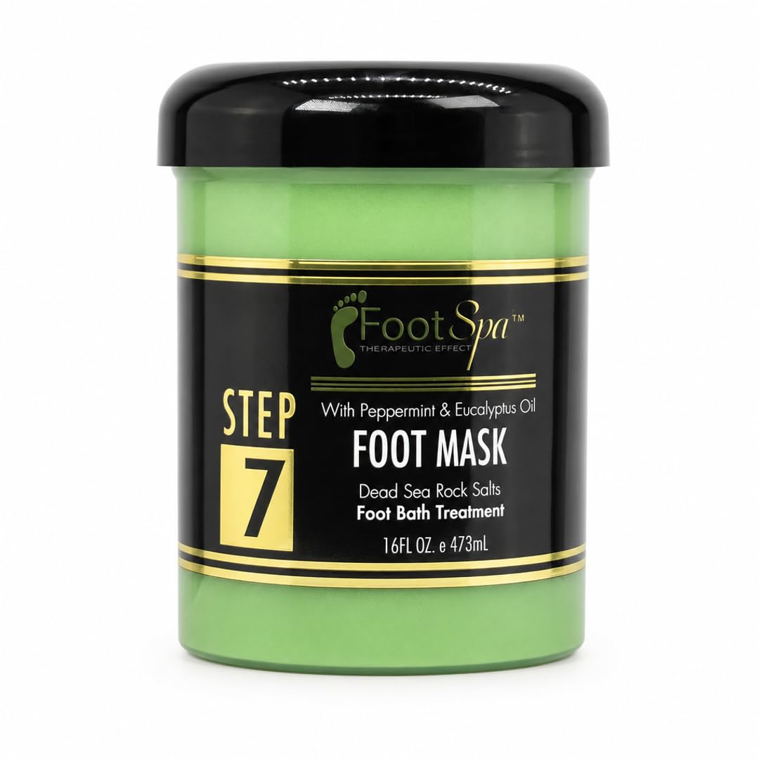 FootSpa Foot Repair Mask - Dual-Action Cosmeceutical Treatment that Regenerates Skin from Within to Heal Painful Fissures and Provide Spa-Quality Cooling Relief - 16 oz