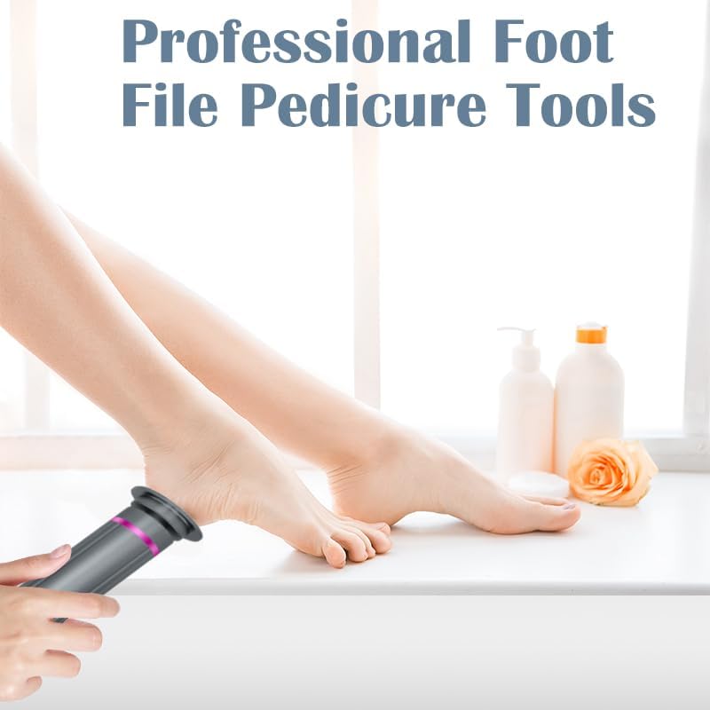 Ideal Swan 2 in 1 Electric Foot Callus Remover - Professional Pedicure Tool with 9 Adjustable Speeds for Tough Skin | Gray
