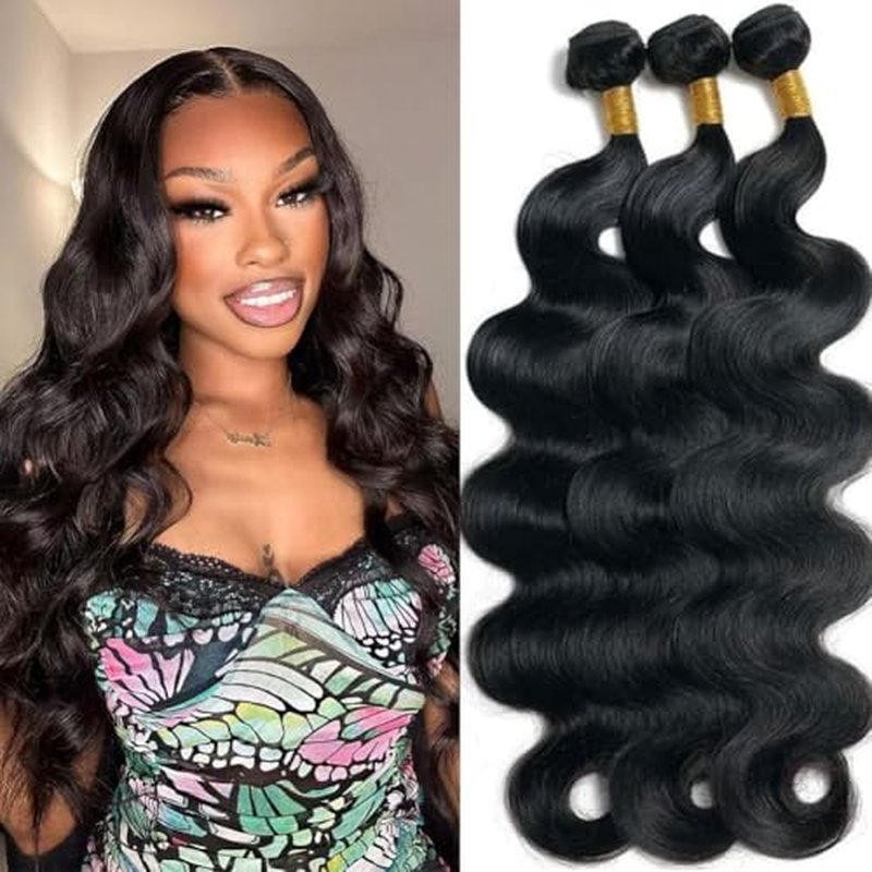 Body Wave Bundles Human Hair 16 16 16 Inch 3 Bundles Human Hair 10A Grade Unprocessed Brazilian Virgin Hair Body Wave 3 Bundles Human Hair Extensions Natural Color