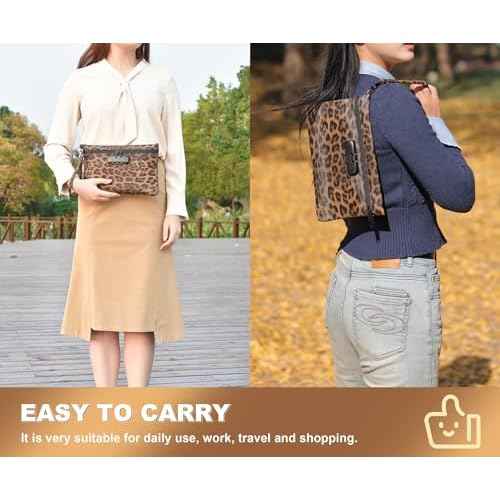 Storage Bag with Combination Lock and Accessories Travel Medicine Bag Container Money Cosmetic Organizer Great Christmas Gifts for Women Leopard