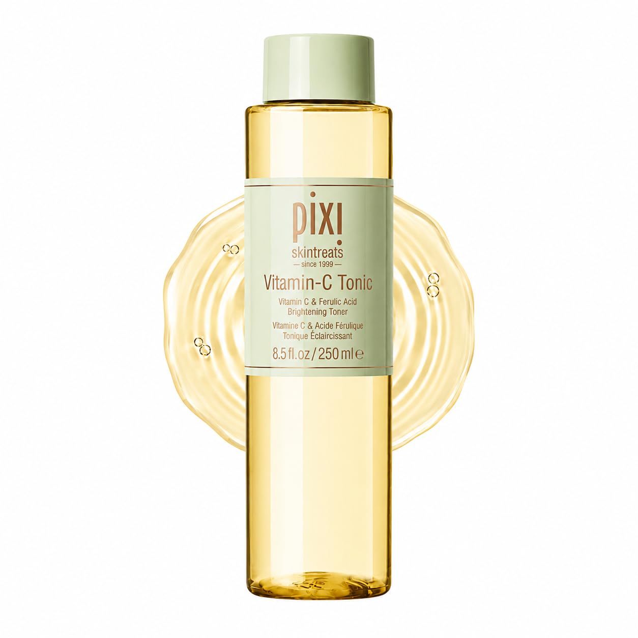 Pixi Vitamin-C Toner Tonic | Fade Dark Spots & Brighten Skin | Vitamin C & Ferulic Acid, with Probiotics | Boost Skin Luminosity, Brighten Dull Skin, Alcohol Free Daily Toner (250ml / 8,5 fl oz)