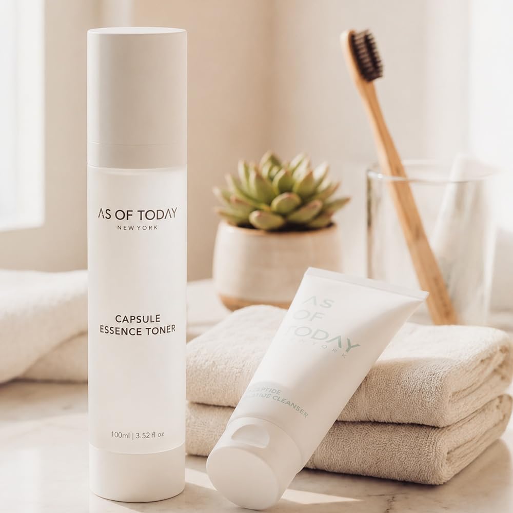 AS OF TODAY Capsule Essence Toner | Hydration, Soothing, Skin Barrier & Even Tone | With Niacinamide, Jojoba Oil Capsules, Scutellaria & D-Panthenol | Clean Beauty