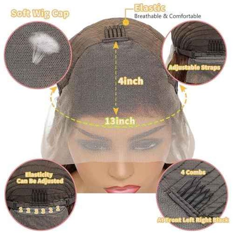 Ombre Light Ash Blonde Lace Front Wig Human Hair 210% Density Milk Tea Blonde Hair with Natural Growth Brown Roots 13x4 HD Body Wave Wig Pre Plucked Multi-Color Wigs for Any Occasion 26 Inch