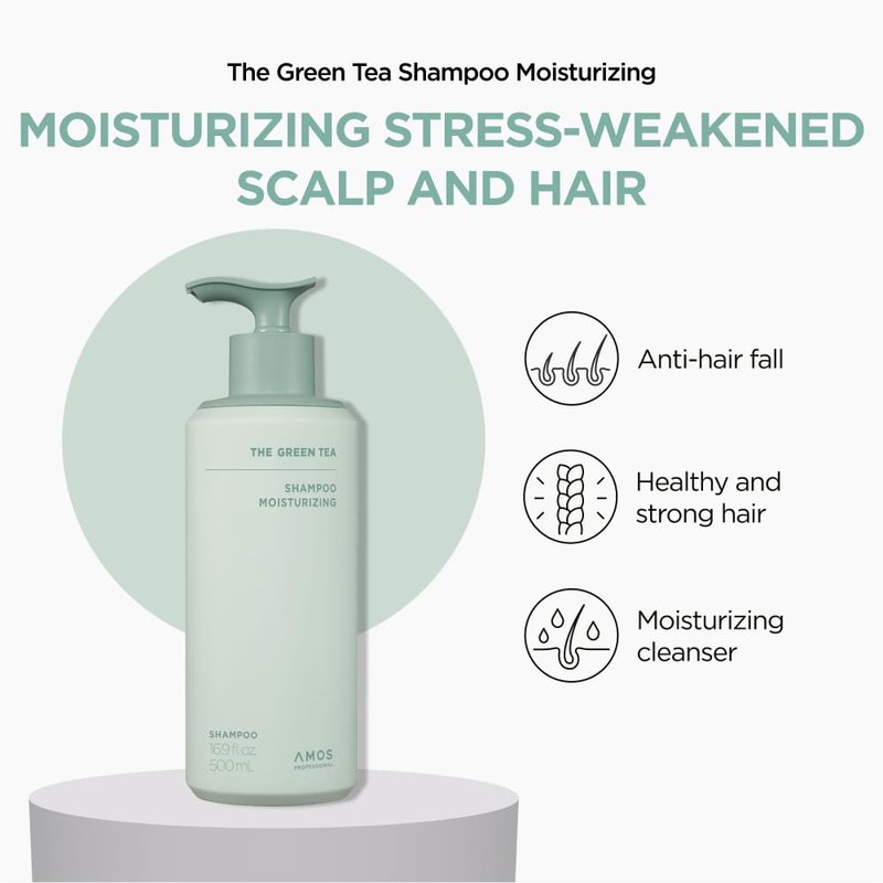Green Tea Shampoo for Thinning Hair - Moisturizing Formula for Dry Scalp | 16.9 fl. oz.