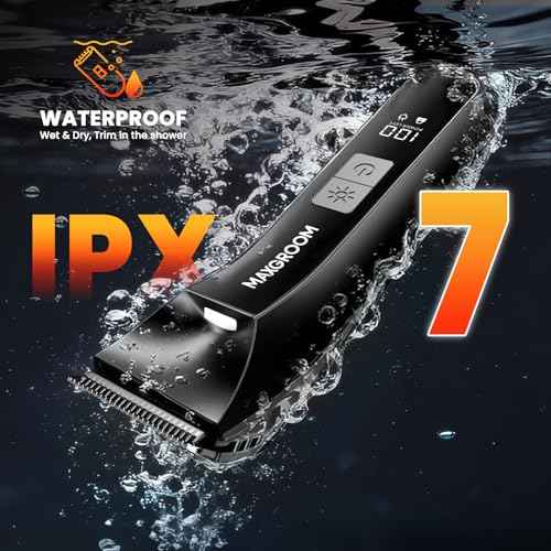 Manscape 3-In1 Body & Pubic Hair Trimmer for Men, IPX7 Waterproof Ball & Groin Shaver with LED Light, Electric Razor with Travel Pouch & USB Rechargeable, Christmas Gifts for Men