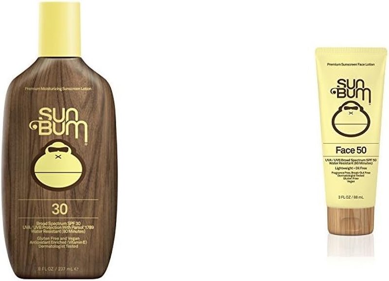 Sun Bum Sunscreen Lotion - SPF 30 & Moisturizing Face Lotion - SPF 50 | Broad Spectrum Protection