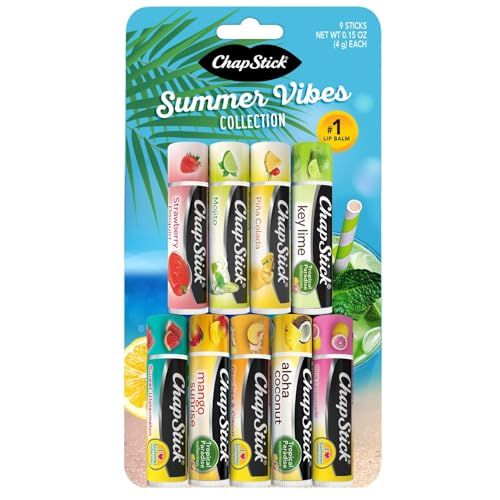 ChapStick Summer Vibes Collection ? Tropical Paradise, Mocktail, and I Love Summer Lip Balm Collections, 0.15 Oz Ea (9 Piece Set)