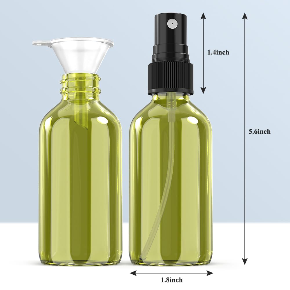Wedama Spray Bottle, 4 oz Fine Mist Glass Spray Bottles, Little Refillable Liquid Containers for Watering Flowers Cleaning (16 Pack Olive Green)