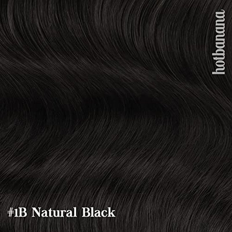 HOTBANANA Human Hair Clip in Hair Extensions, Natural Black 120g Clip in Hair Extensions Real Human Hair Straight Remy Hair 20 Inch 7pcs