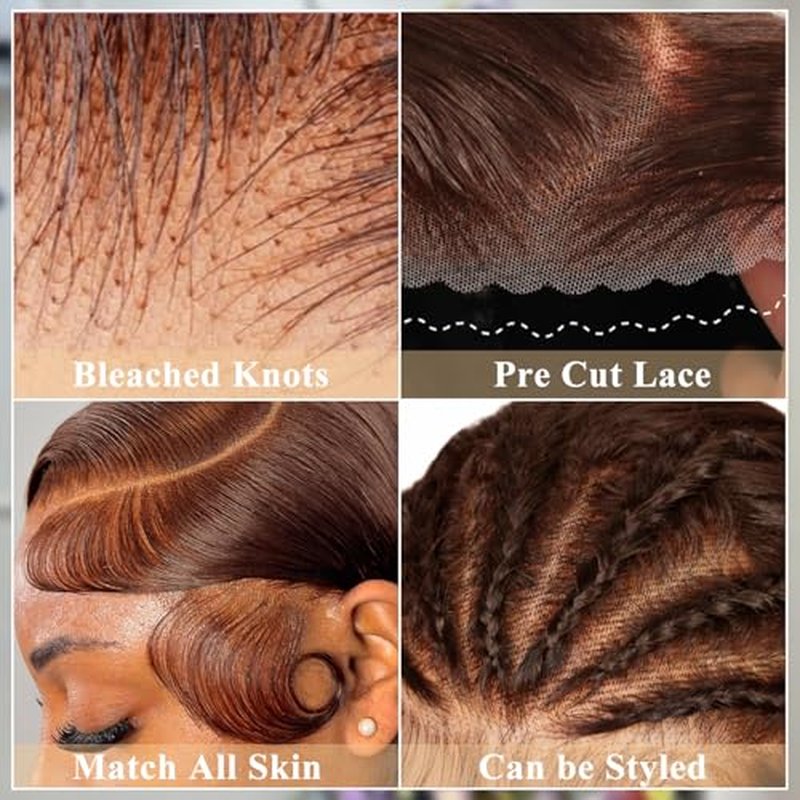 Brown Glueless Wigs Human Hair Pre Plucked Pre Cut 7x5 Chocolate Brown Lace Front Wig 200% Density Wear and Go Brown Wigs Human Hair 26 Inch for Women