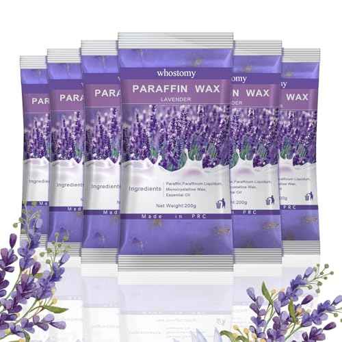Paraffin Wax Refills, 6 PackParaffin Wax for Hands and Feet, Hot Melt Paraffin Wax Blocks for Paraffin Bath, Lavender Scent + Dry Flowers, Relieves Muscle Fatigue Nourishes Dry Skin