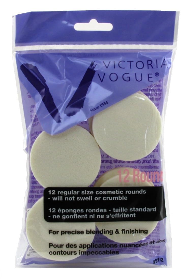 Victoria Vogue #912 Cosmetic Rounds 12 Count Regular Size (Pack of 6)
