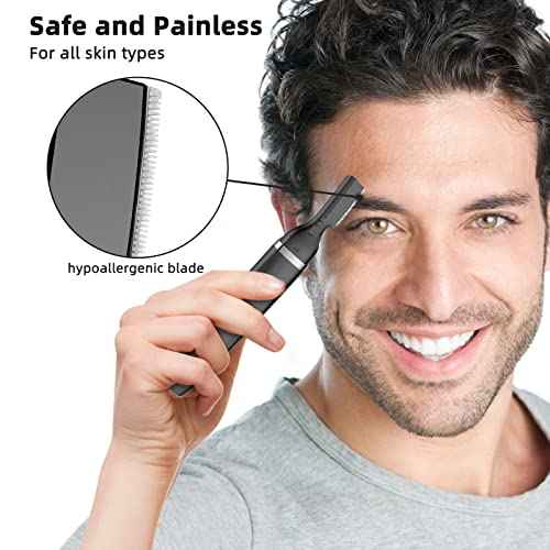 Eyebrow Trimmer and Facial Hair Remover, Rechargeable Hair Removal Women's Electric Shaver Razor for Peach Fuzz Chin Cheek Upper Lip (Black)