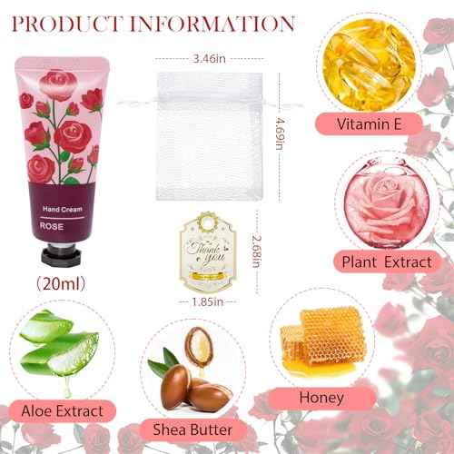 24 Pack Hand Cream Gift Set for Women, Mini Hand Lotion Travel Size in Bulk for Dry Cracked Hands, Natural Plant Fragrance Moisturizer Lotion for Mother, Teacher Appreciation and Bridesmaid Present