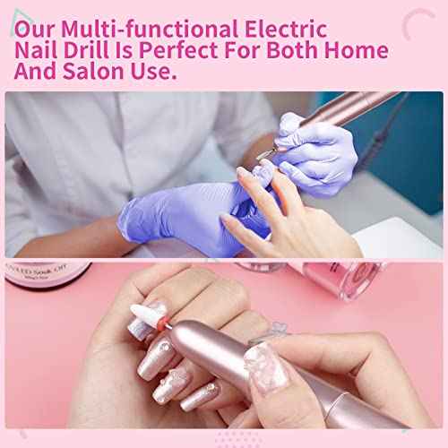 SAVILAND Electric Nail Drill: 20000RPM Pro Portable Efile Nail Drill Machine Professional Nail File Complete Drill Bits for Remove Acrylic Nails Manicure & Toenails Nail Care Home Salon DIY Nail Art