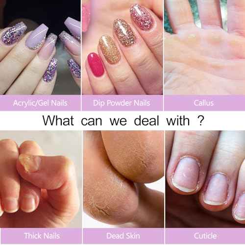 Electric Nail Drill, Professional Acrylic Nail Drills Machine for Gel, Acrylic Nails, Portable USB Electric Nail File Efile Set with Iridescent Nail Drill Bits, Manicure Pedicure Nail Tools