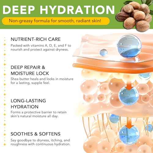 Shea Butter Raw Organic, Natural Raw Unrefined Shea Butter Hand Cream, Moisturizing and Locking Water, Keeps Skin Healthy and Vibrant, 7.8 OZ