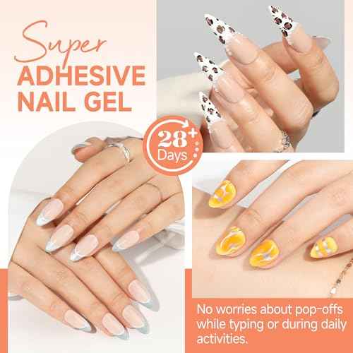 UNA GELLA Solid Nail Glue Gel 15ml Lamp Curing Needed Solid Soak Off U V/LED Lamp Required Super Strong Glue For Fake Acrylic Soft Gel Nail Tips Press On Nails Art Extension