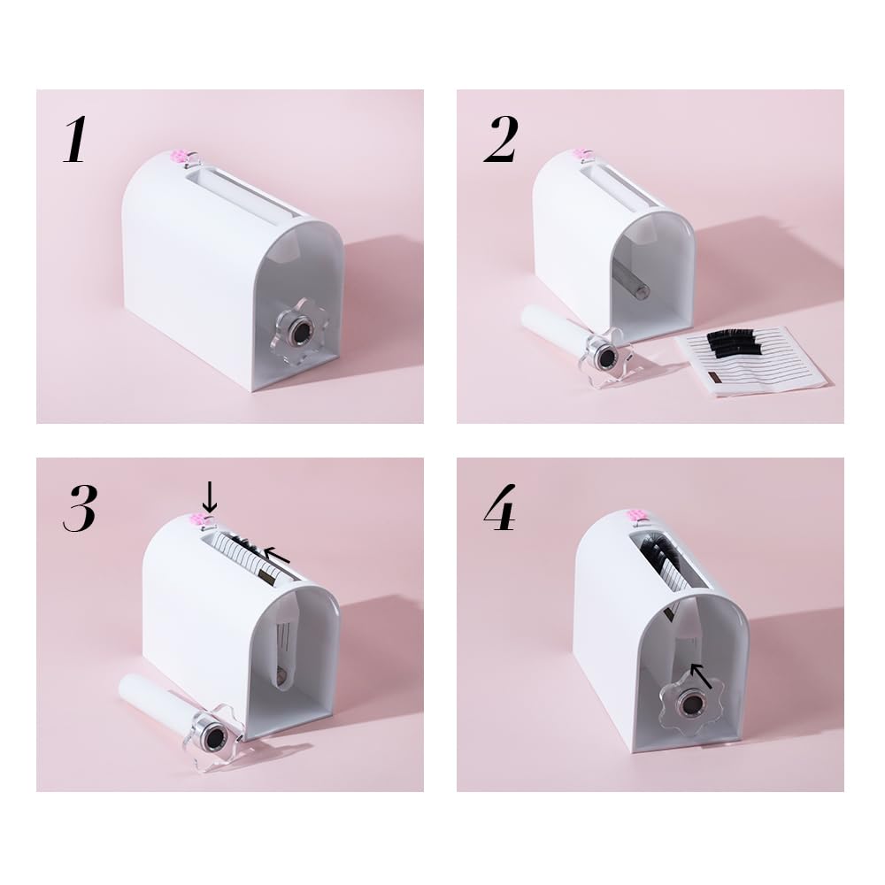 ANNAFRIS Eyelash Flowering Machine Lash Fan Maker Eyelash Separator Root Splitter Lash Fanning Machine(White)