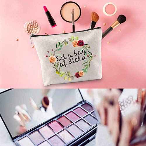 WCGXKO Novelty Cosmetics Bag For Friends Eat A Bag Of Dicks Naughty Adult Humor Gift for Her (Bag of Dicks)