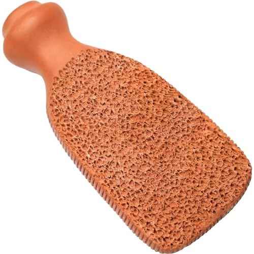 Pumice Stone for Feet - 2-Sided Terra Cotta Foot Scrubber, Professional Exfoliating Clay Stone for Feet Hands Body Care - Pumice Stone for Feet Callus Remover, Brown