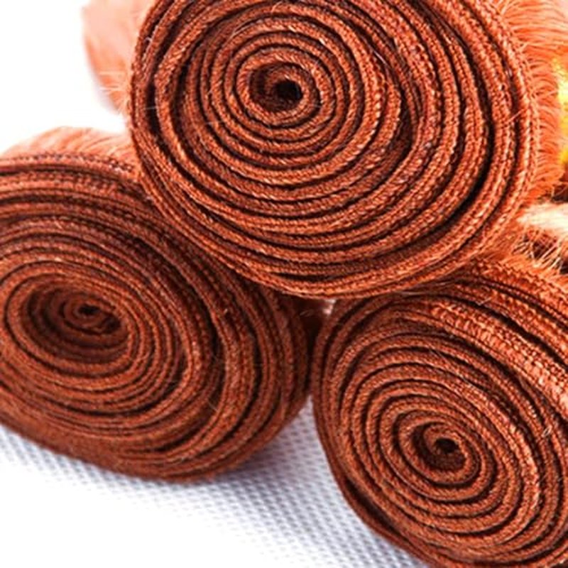 Ginger Orange Bundles Human Hair 26 28 30 Inch Jerry Curly Wave Human Hair Bundles Orange 350 Bundles Unprocessed Brazilian Virgin Hair Quick Weave Hair for Black Women