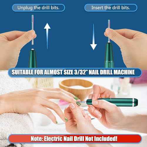 Depvko 21pcs Nail Drill Bits Sets, 3/32 Inch Cuticle Electric Nail File and Ceramic Acrylic Gel Nail Bit Kit, Acrylic Nail Art Tools, Carbide Remover Bits for Manicure Pedicure, Home Salon