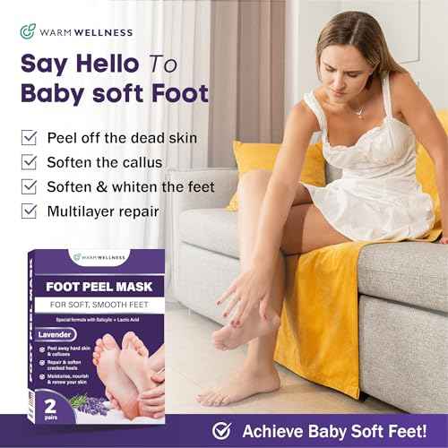 Foot Peeling Mask ? Lavender Exfoliating Treatment Booties for Callus Removal & Renewal of Dry, Cracked Feet ? Dermatologist-Inspired Moisturizing Spa Therapy for Men & Women (Lavender 2 Pairs)