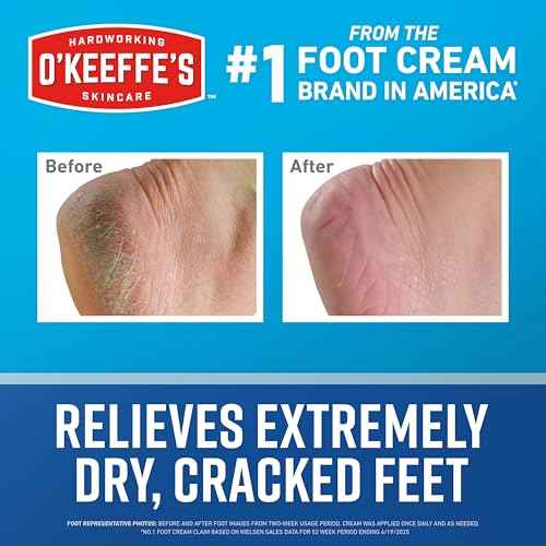O'Keeffe's for Healthy Feet Foot Cream - 3 oz Travel Size Tube (1 Pack) - Guaranteed Relief for Extremely Cracked, Dry Feet, Repairing Skincare, Instantly Boosts and Retains Moisture Levels