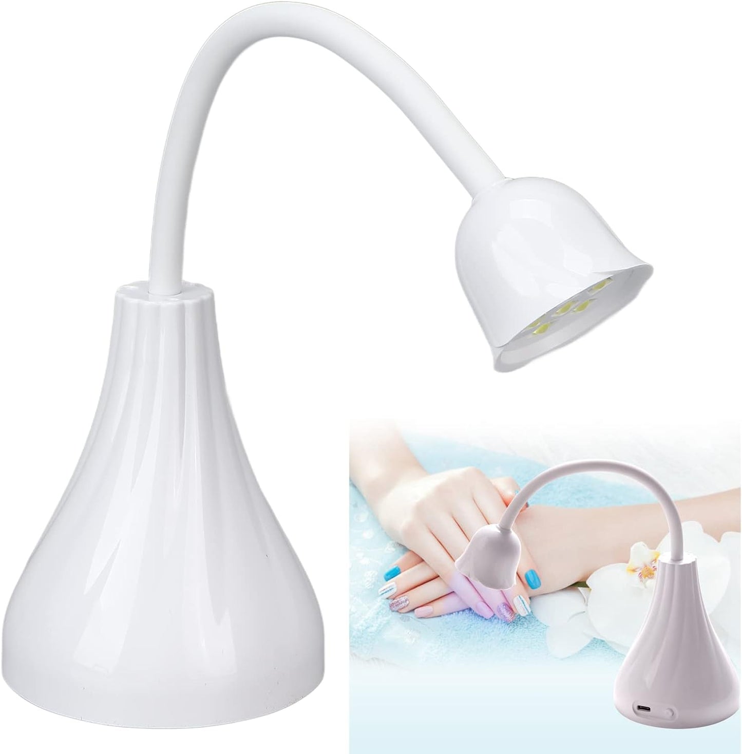 18W Rose-Shaped LED Nail Lamp – Fast-Drying USB Gel Polish Dryer for Nail Art