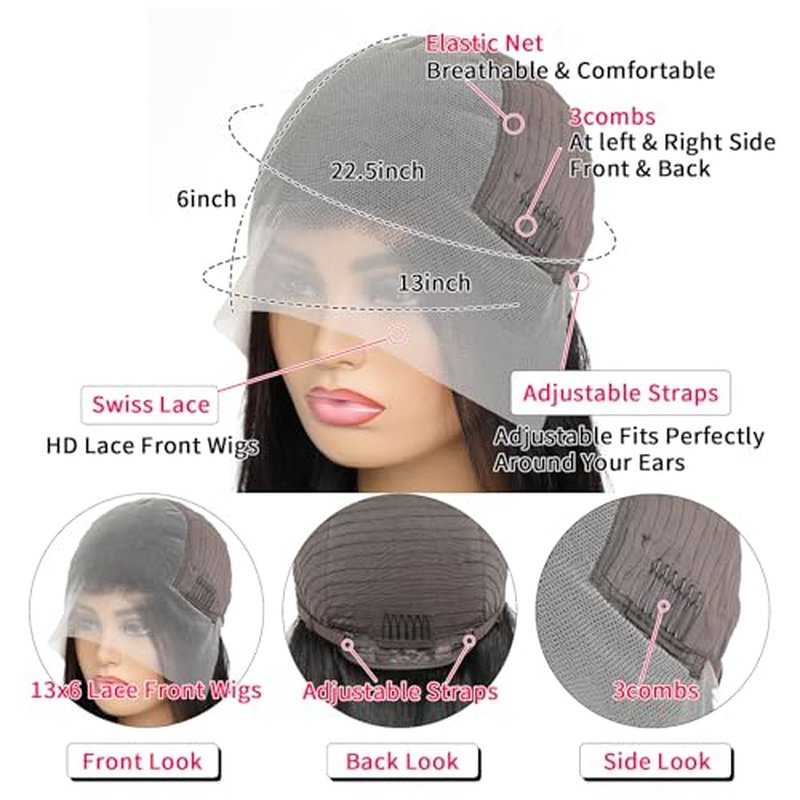 13x6 Water Wave Lace Front Wigs Human Hair Wigs 10A 250 Density HD Transparent Wet and Wavy Lace Front Wigs Glueless Deep Curly Lace Frontal Wigs Human Hair Pre Plucked for Women£¨12 Inch£©