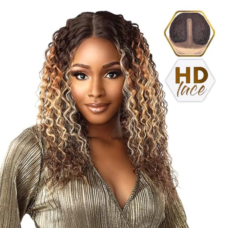 Sensationnel Butta Lace Wigs - Unit 19 Extra Wide 5 Inch Deep Parting Synthetic Preplucked Hairline Glueless Lacefront (1B OFFBLACK)