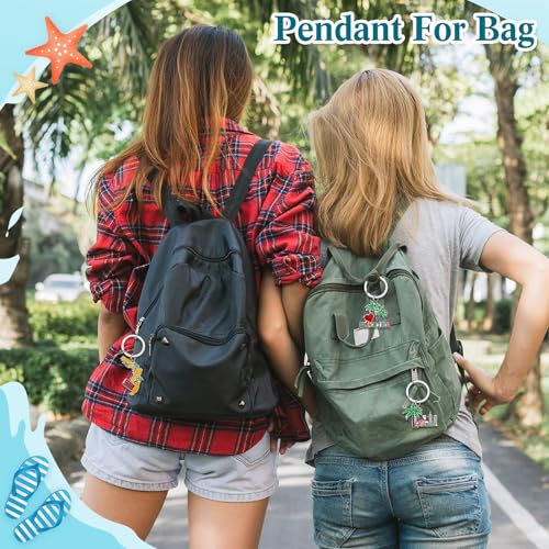 Landical 6 Sets Florida Souvenir Gifts Include 6 Pcs Florida Cosmetic Bag and 6 Pcs Metal Keychain for Women Traveler Christmas Party Gifts