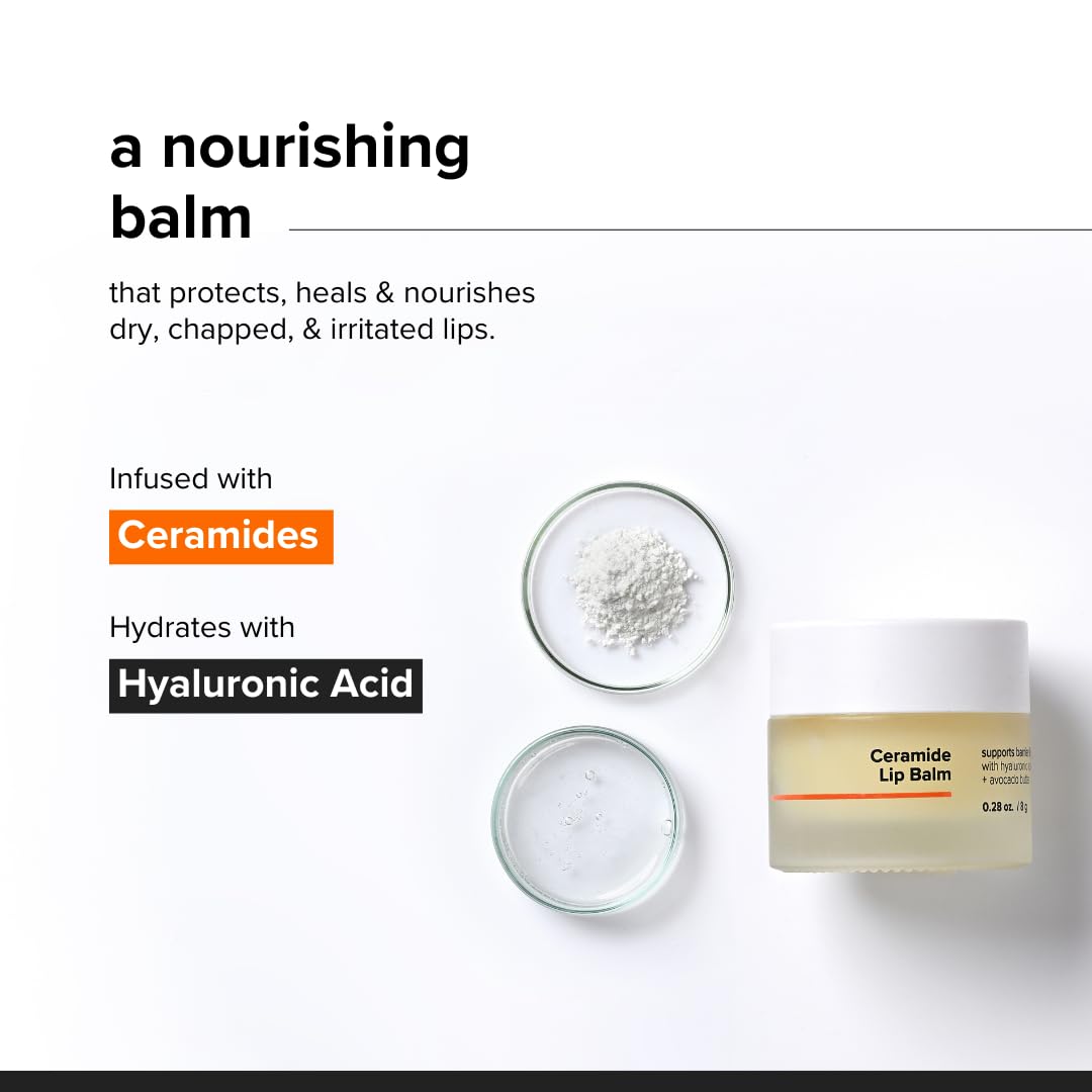Minimalist Lip Balm for Dry Chapped Lips | With Ceramide & Hyaluronic Acid | 0.28 Oz/ 8gm