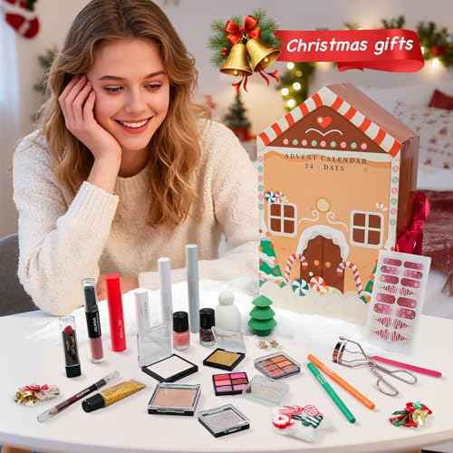 Makeup Advent Calendar 2025, 24 Days Christmas Gift Set For Women Girls &Teens, Surprises Christmas Calendar Countdown Gift for Women,Countdown Calendar Full Makeup Kit Cosmetic Gift