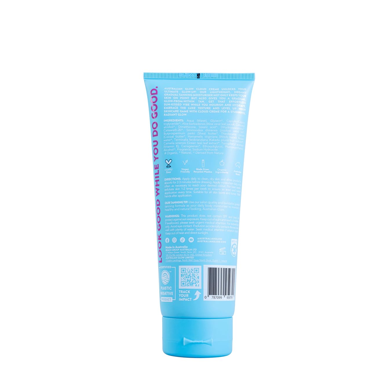 Australian Glow “Cloud Crème” Gradual Tanning Lotion w/Quad-Collagen Complex & Hyaluronic Acid - 6.76 fl. oz / 200ml