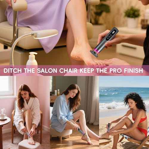 Electric Foot Callus Remover,Professional Foot Glass Sanding Machine with 9 Speed Settings, Type-C Charging, 3 Replaceable Rollers, Pedicure Tools with 30 Sandpaper Discs for Dead Skin-Black