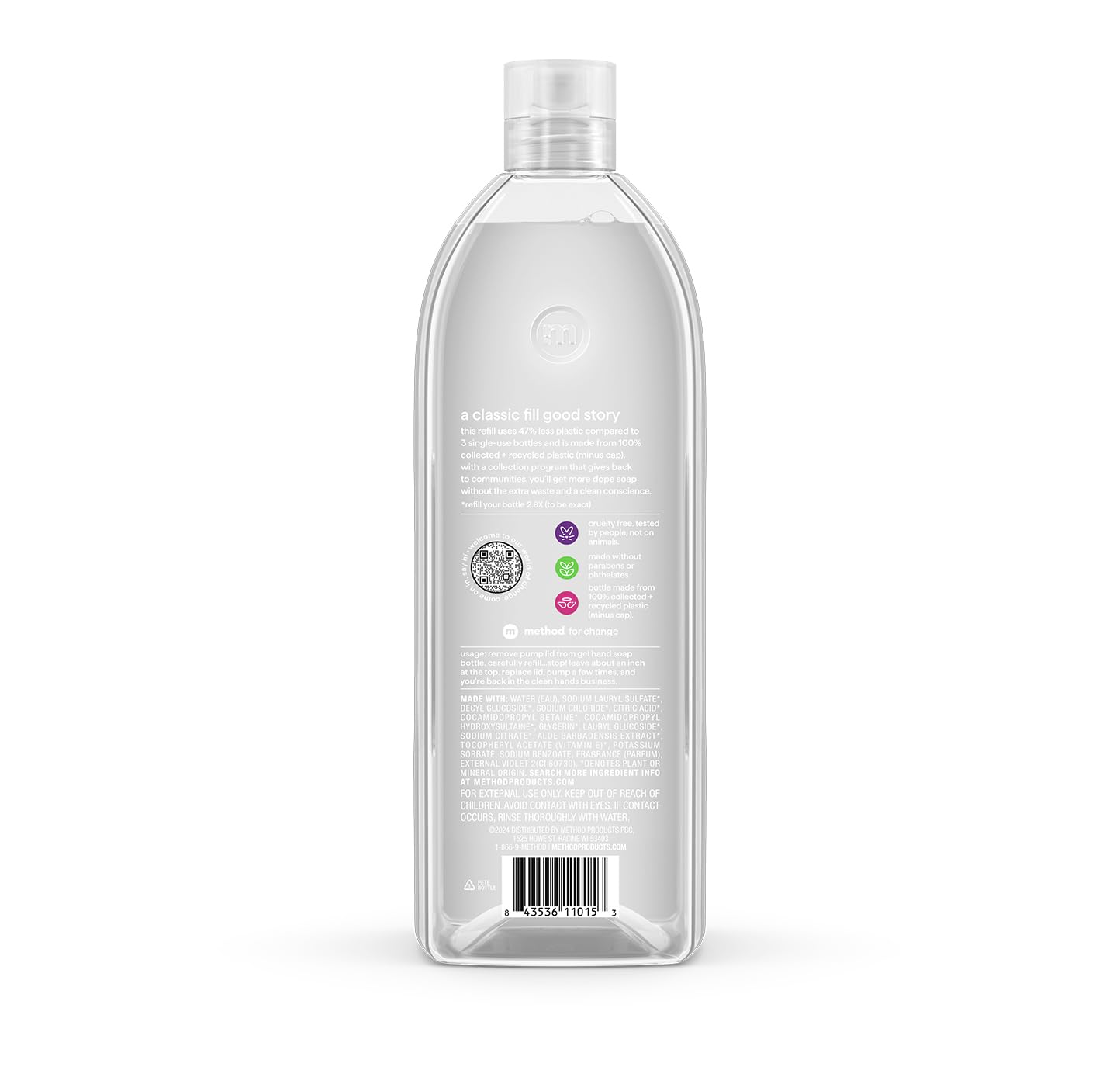 Method Gel Hand Soap, Refill, Sweet Water, 34 oz (Packaging May Vary) (Pack of 2)
