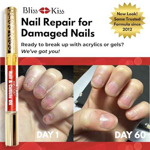 Bliss Kiss | 1 Fragrance Free | Nail Oil Cuticle Pen w/Vitamin E & Jojoba?Nail Strengthener Nail Growth Serum for Brittle Peeling Breaking Thin Nails