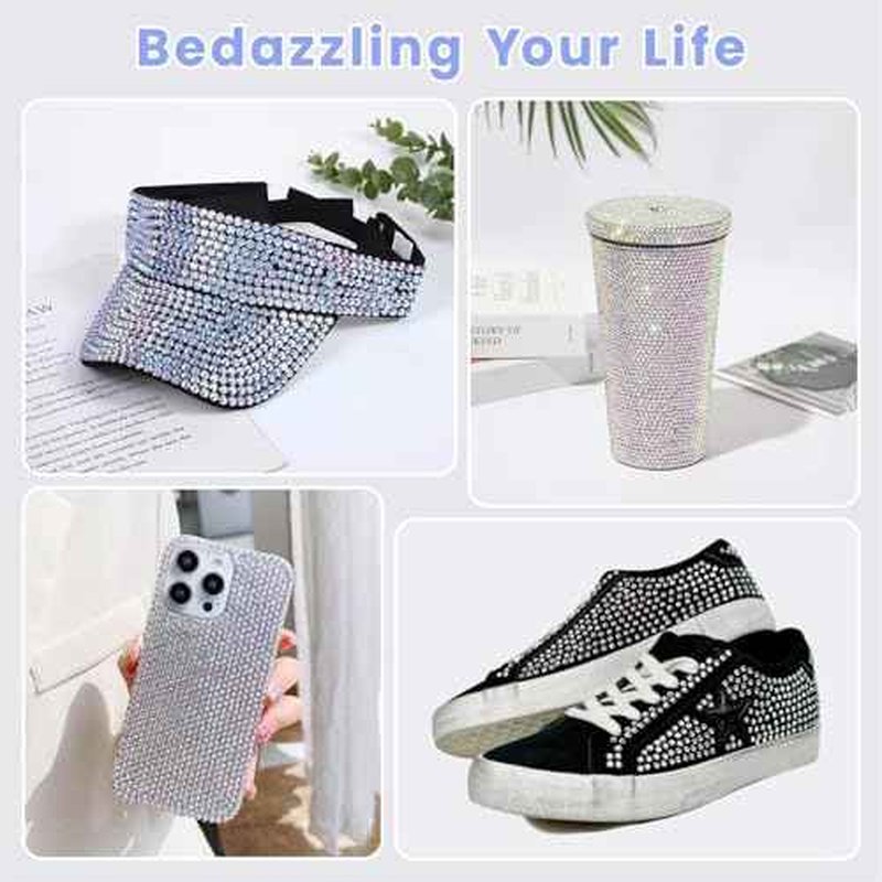 3000PCS Rhinestones with Rhinestone Picker Tool and Tweezer, Wax Pencil for Rhinestones, Gem Picker Pen Diamond Jewel Applicator, Rhinestone Tools for Bedazzling DIY Nail Art