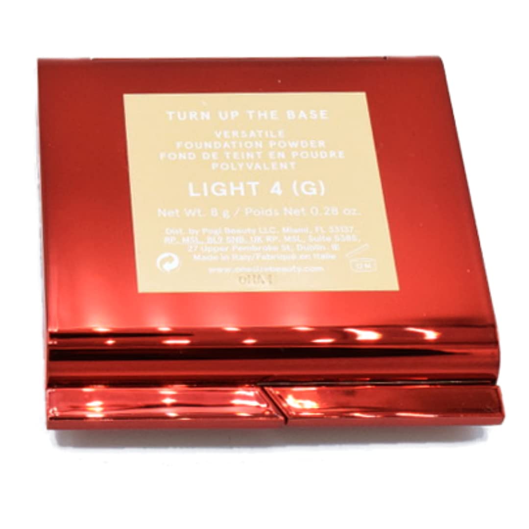 One size Patrick Starrr Turn Up The Base Versatile Powder Foundation - Light 4 (G) Light, Golden Undertones Face Pressed Makeup Medium-to-Full Coverage, Soft Matte Finish 0.28 Ounce
