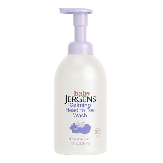 Jergens Baby Calming Head to Toe Foaming Wash, Baby Shampoo and Body Wash, Baby Shampoo Tear Free, Kids Foaming Body Wash, 18 Fl Oz