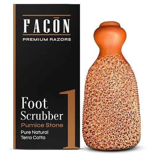 Fac?n Pumice Stone for Feet Callus Remover - Terra-Cotta Foot Scrubber with 2 Sides, 100% Pure Natural Foot Pumice Stone, Pedicure Pumice Stone Scrubber, Foot Exfoliator, Removes Calluses & Dead Skin