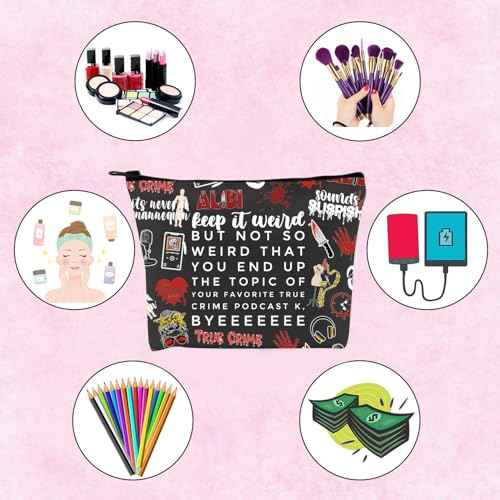 TSOTMO Morbid Crime Inspired Gift True Crime Club Makeup Bag True Crime Fan Zipper bag