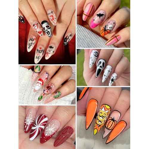 EBANKU 12 Colors Nail Art Pens Set, 3D 0.7MM Nail Polish Pens Quick-Drying Nail Art Acrylic Paint Nail Point Dotting Liner Pen Tools for Home & Salon Nail DIY