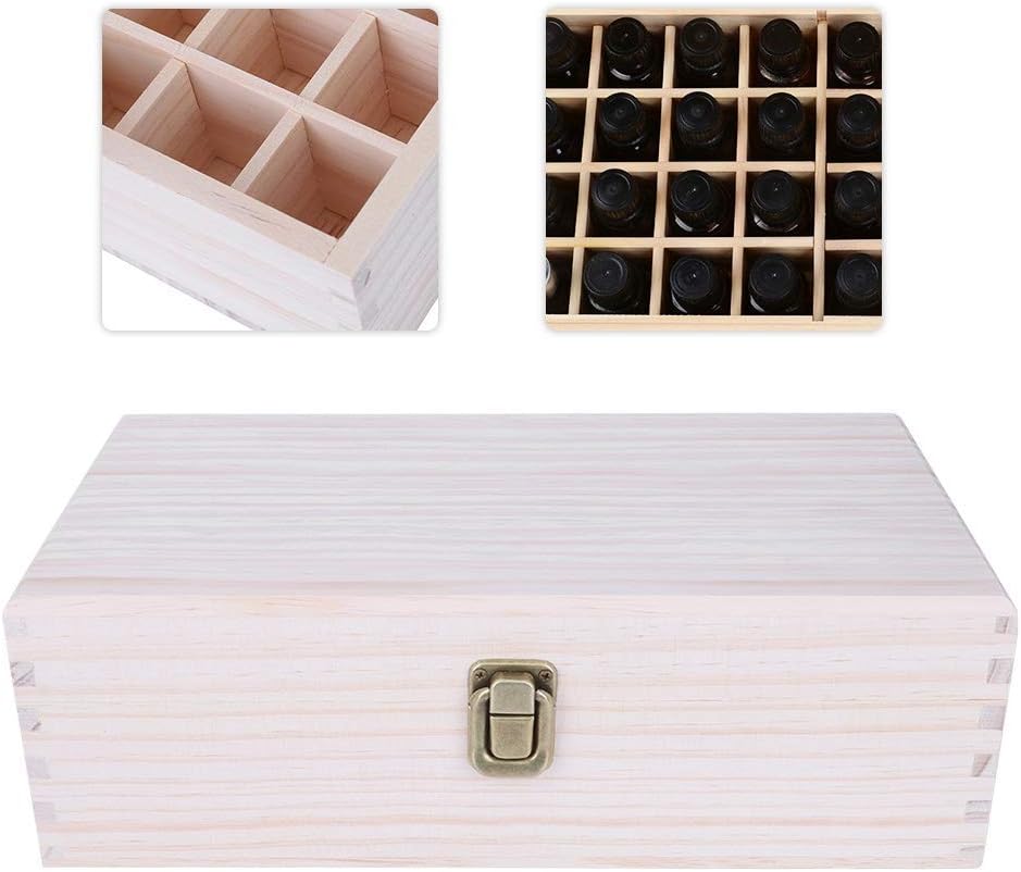 Essential Oil Storage Box - Wooden Organizer with 32 Slots for 5-15 ml Bottles | Nail Polish Display Holder